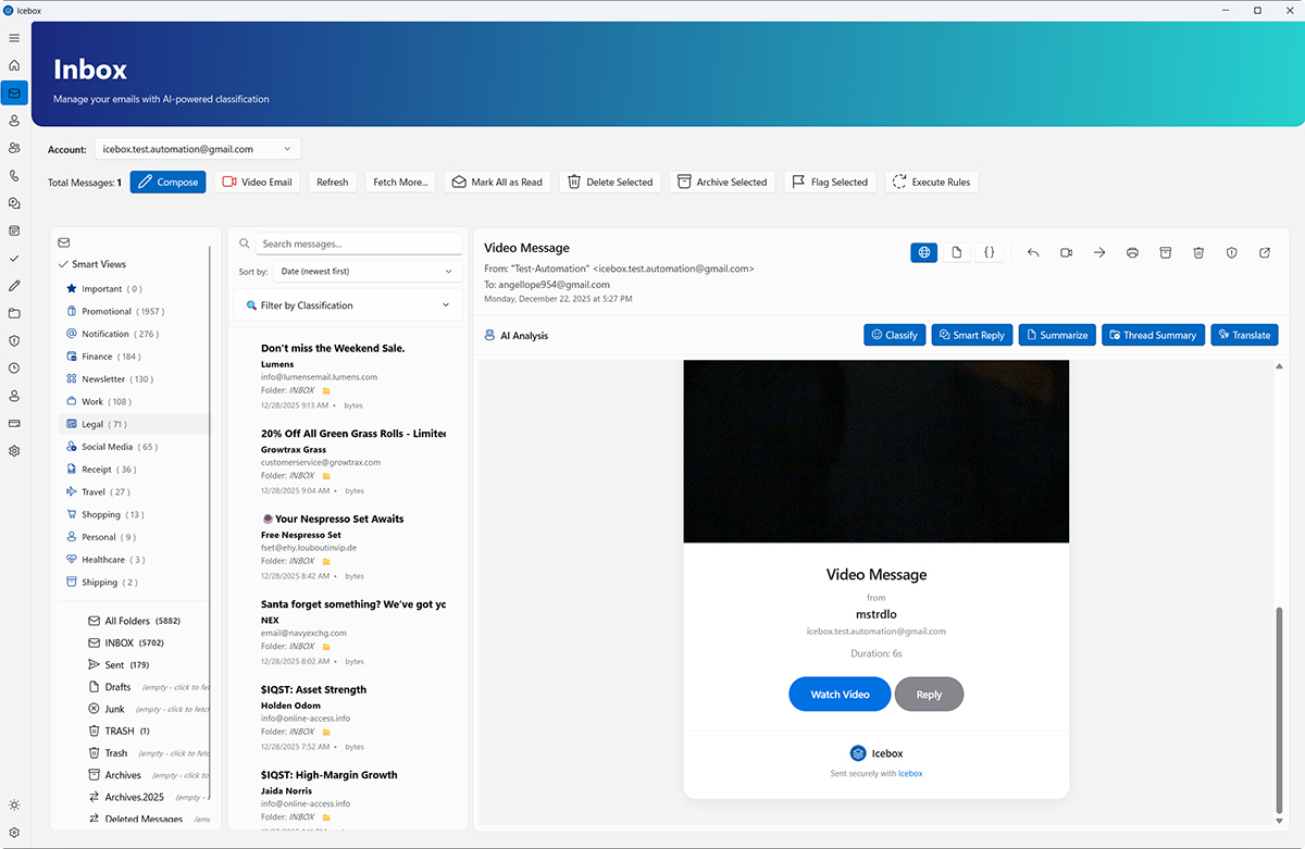 Icebox inbox features